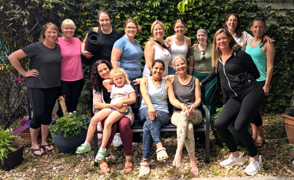 A group after enjoying a private yoga class at SYC.